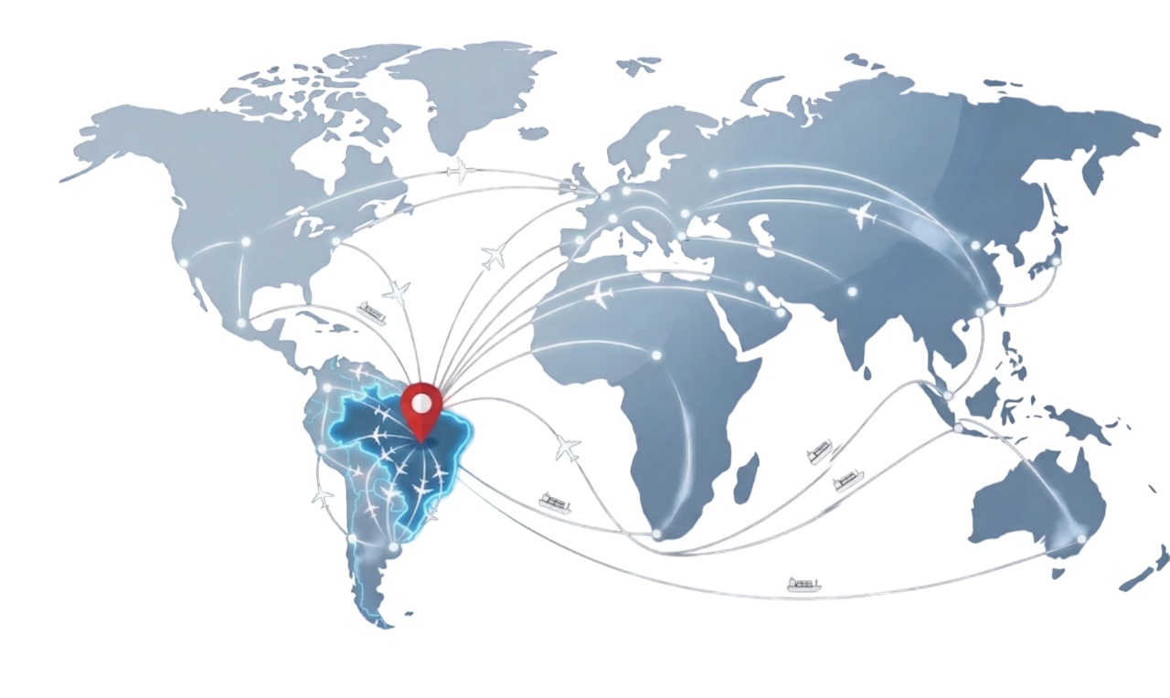 Mapa de distribuição global GIOTEX